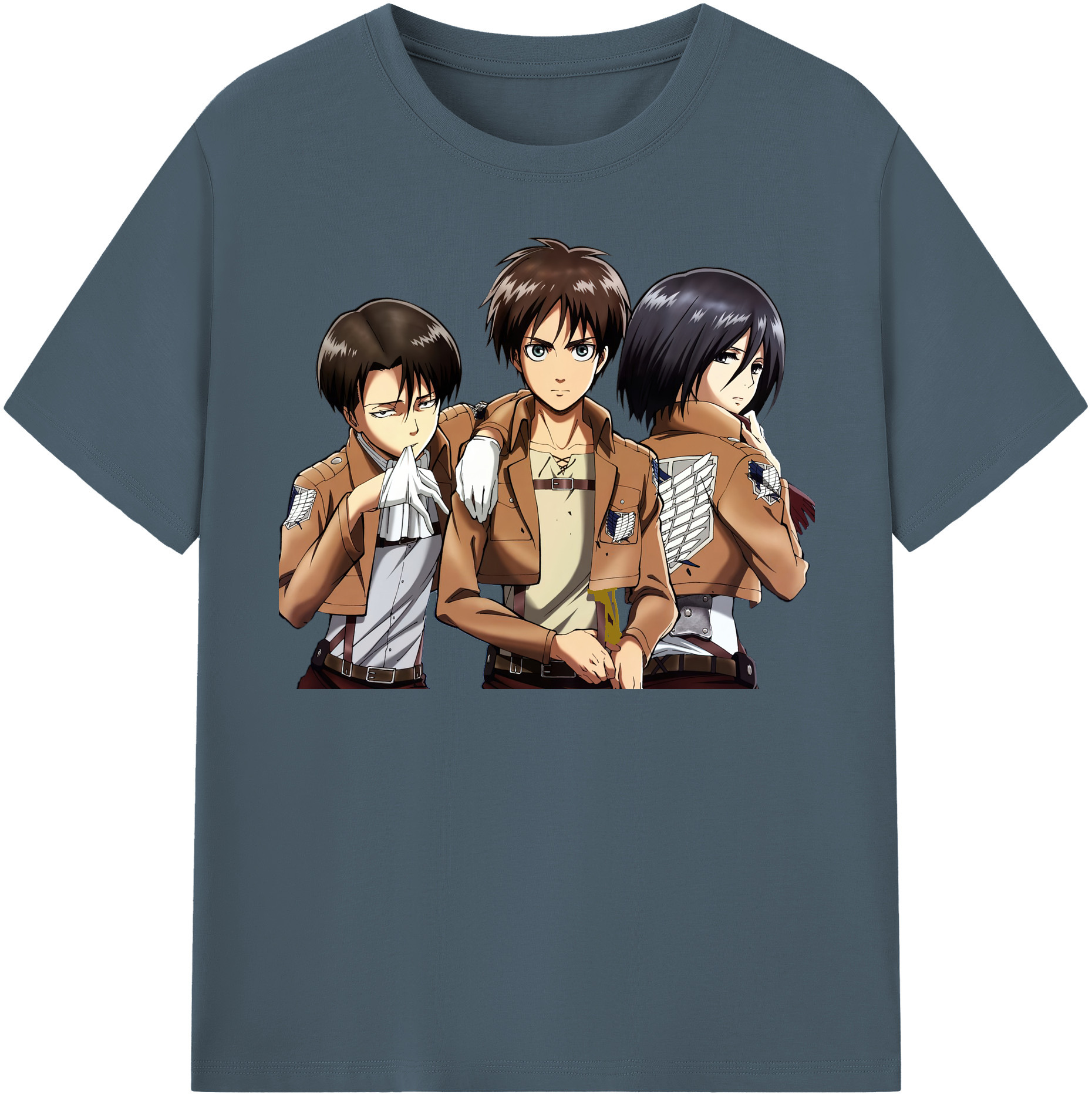 （画像用） 進撃の巨人 エレン･イェーガー Attack on Titan Eren Jäger 綿100％半袖Tシャツ（フロントプリント）